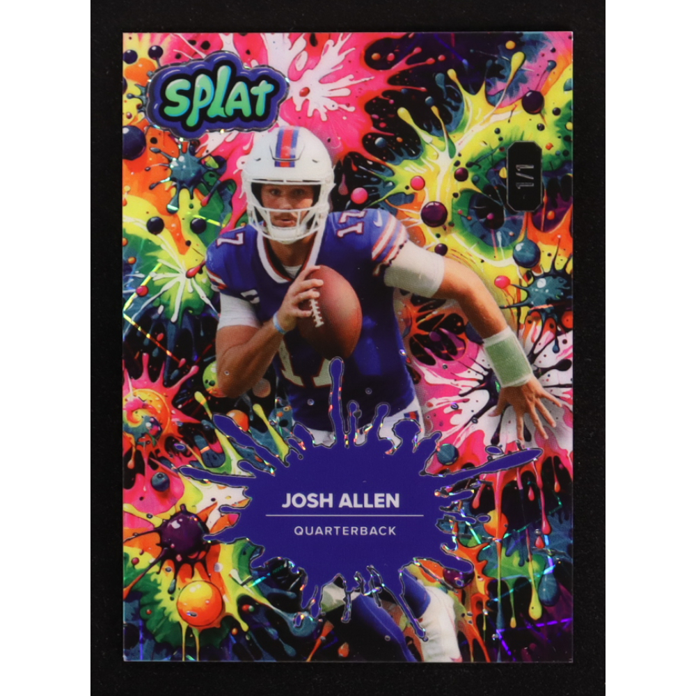 Josh Allen 2025 Wild Card Splat Background 8 Tie-Dye Lazer #SBTIE08-JA #1/1 at PristineAuction.com