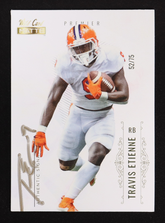Travis Etienne Jr. 2021 Wild Card Matte White Autographs #MBC10 #52/75 RC at PristineAuction.com Travis Etienne Jr. 2021 Wild Card Matte White Autographs #MBC10 #52/75 RC at PristineAuction.com
