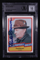 Paul Brown Signed 1989 Swell Football Greats #69 (BGS | Autograph Graded BGS 10) at PristineAuction.com