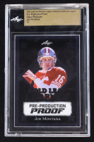 Joe Montana 2024 Leaf Joe Montana Legacy Gold Leaf Legends Pre-Production Proof Clear Platinum #NNO #1/1 (Leaf Encapsulated) at PristineAuction.com