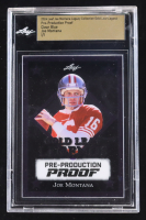 Joe Montana 2024 Leaf Joe Montana Legacy Gold Leaf Legends Pre-Production Proof Clear Blue #NNO #1/1 (Leaf Encapsulated) at PristineAuction.com