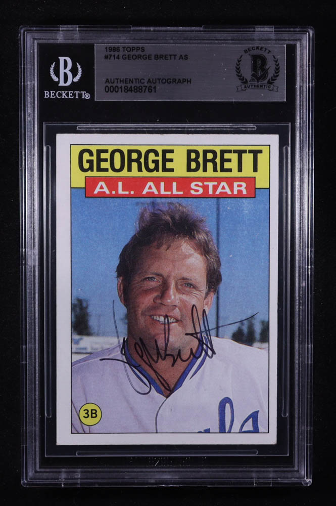 George Brett Signed 1986 Topps All Star #714 (BGS) at PristineAuction.com George Brett Signed 1986 Topps All Star #714 (BGS) at PristineAuction.com
