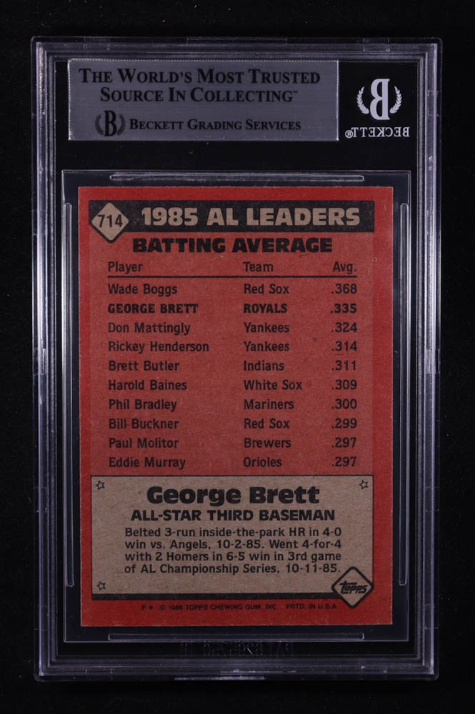 George Brett Signed 1986 Topps All Star #714 (BGS) at PristineAuction.com George Brett Signed 1986 Topps All Star #714 (BGS) at PristineAuction.com