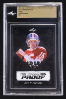 Joe Montana 2024 Leaf Joe Montana Legacy Gold Leaf Legends Pre-Production Proof Clear #NNO #1/1 (Leaf Encapsulated) at PristineAuction.com