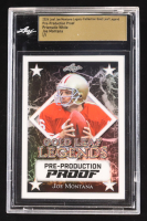 Joe Montana 2024 Leaf Joe Montana Legacy Gold Leaf Legends Pre-Production Proof Prismatic White #NNO #1/1 (Leaf Encapsulated) at PristineAuction.com