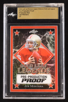 Joe Montana 2024 Leaf Joe Montana Legacy Gold Leaf Legends Pre-Production Proof Prismatic Red #NNO #1/1 (Leaf Encapsulated) at PristineAuction.com