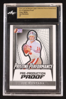 Joe Montana 2024 Leaf Joe Montana Legacy Pristine Performance Pre-Production Proof Clear White #NNO #1/1 (Leaf Encapsulated) at PristineAuction.com