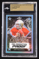 Joe Montana 2024 Leaf Joe Montana Legacy Gold Leaf Legends Pre-Production Proof Prismatic Platinum #NNO #1/1 (Leaf Encapsulated) at PristineAuction.com