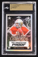 Joe Montana 2024 Leaf Joe Montana Legacy Gold Leaf Legends Pre-Production Proof Prismatic Silver #NNO #1/1 (Leaf Encapsulated) at PristineAuction.com