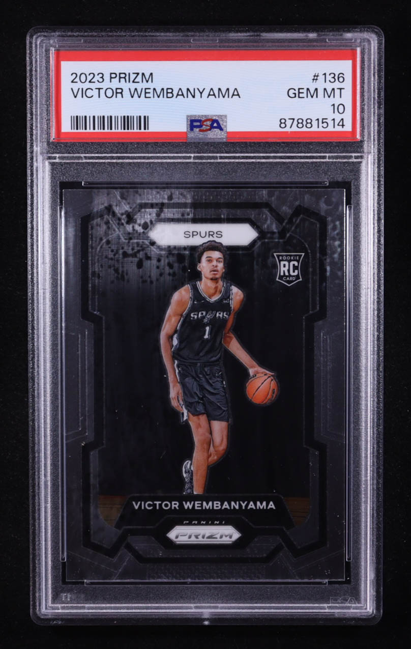 Victor Wembanyama 2023-24 Panini Prizm #136 RC (PSA 10) at PristineAuction.com Victor Wembanyama 2023-24 Panini Prizm #136 RC (PSA 10) at PristineAuction.com