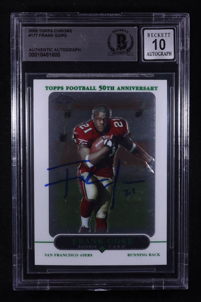 Frank Gore Signed 2005 Topps Chrome 50th Anniversary #117 RC (BGS | Autograph Graded BGS 10) at PristineAuction.com Frank Gore Signed 2005 Topps Chrome 50th Anniversary #117 RC (BGS | Autograph Graded BGS 10) at PristineAuction.com