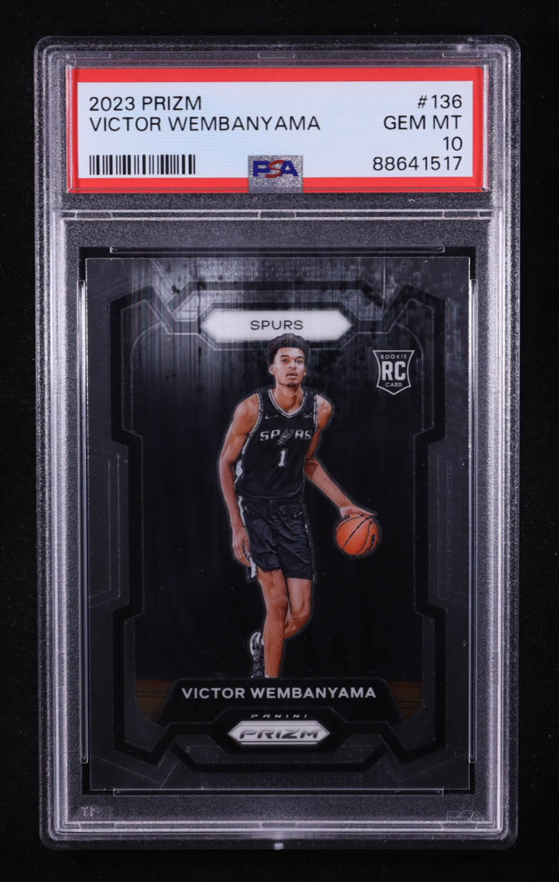 Victor Wembanyama 2023-24 Panini Prizm #136 RC (PSA 10) at PristineAuction.com Victor Wembanyama 2023-24 Panini Prizm #136 RC (PSA 10) at PristineAuction.com