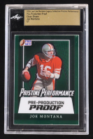 Joe Montana 2024 Leaf Joe Montana Legacy Pristine Performance Pre-Production Proof Clear Green #NNO #1/1 (Leaf Encapsulated) at PristineAuction.com
