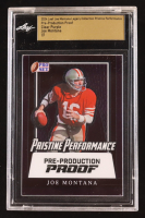 Joe Montana 2024 Leaf Joe Montana Legacy Pristine Performance Pre-Production Proof Clear Purple #NNO #1/1 (Leaf Encapsulated) at PristineAuction.com