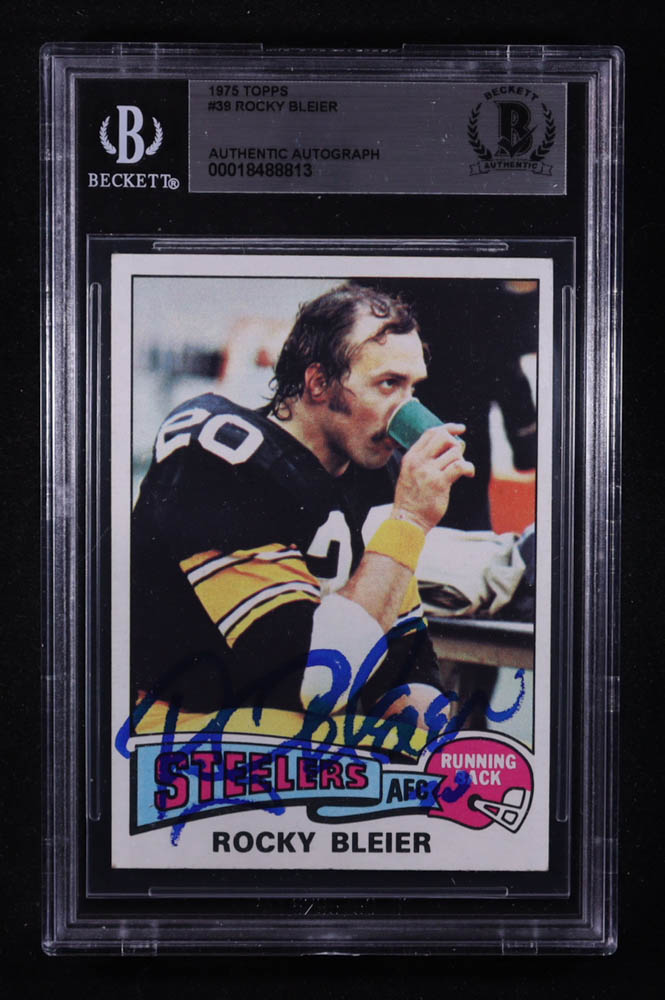 Rocky Bleier Signed 1975 Topps #39 (BGS) at PristineAuction.com Rocky Bleier Signed 1975 Topps #39 (BGS) at PristineAuction.com