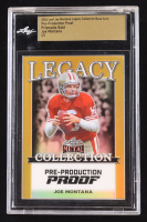 Joe Montana 2024 Leaf Joe Montana Legacy Base Auto Pre-Production Proof Prismatic Gold #NNO #1/1 (Leaf Encapsulated) at PristineAuction.com