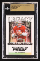 Joe Montana 2024 Leaf Joe Montana Legacy Base Auto Pre-Production Proof Prismatic White #NNO #1/1 (Leaf Encapsulated) at PristineAuction.com
