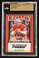 Joe Montana 2024 Leaf Joe Montana Legacy Base Auto Pre-Production Proof Prismatic Red #NNO #1/1 (Leaf Encapsulated) at PristineAuction.com