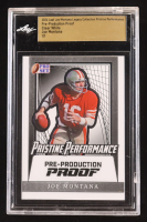 Joe Montana 2024 Leaf Joe Montana Legacy Pristine Performance Pre-Production Proof Clear White #NNO #1/1 (Leaf Encapsulated) at PristineAuction.com