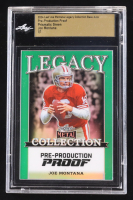 Joe Montana 2024 Leaf Joe Montana Legacy Base Auto Pre-Production Proof Prismatic Green #NNO #1/1 (Leaf Encapsulated) at PristineAuction.com