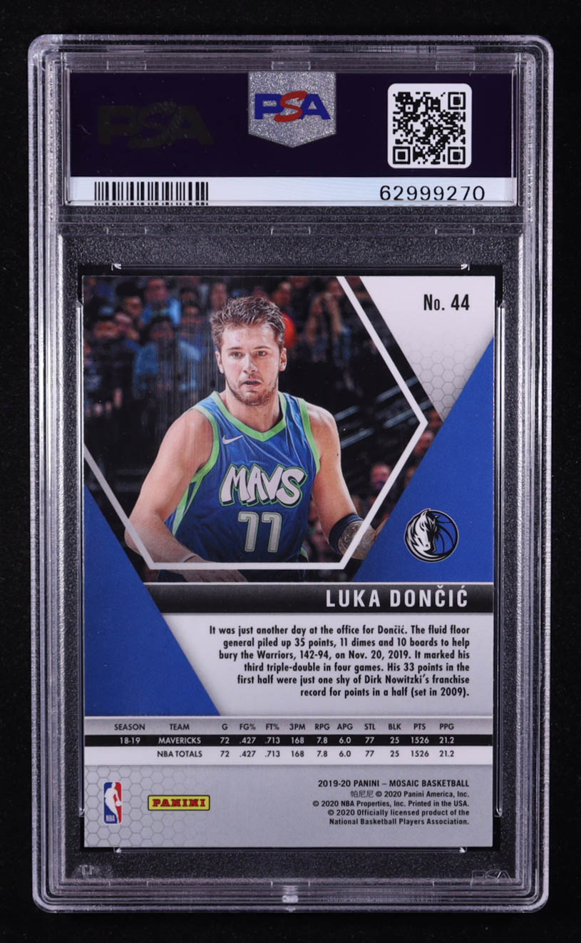 Luka Doncic 2019-20 Panini Mosaic #44 (PSA 9) at PristineAuction.com Luka Doncic 2019-20 Panini Mosaic #44 (PSA 9) at PristineAuction.com