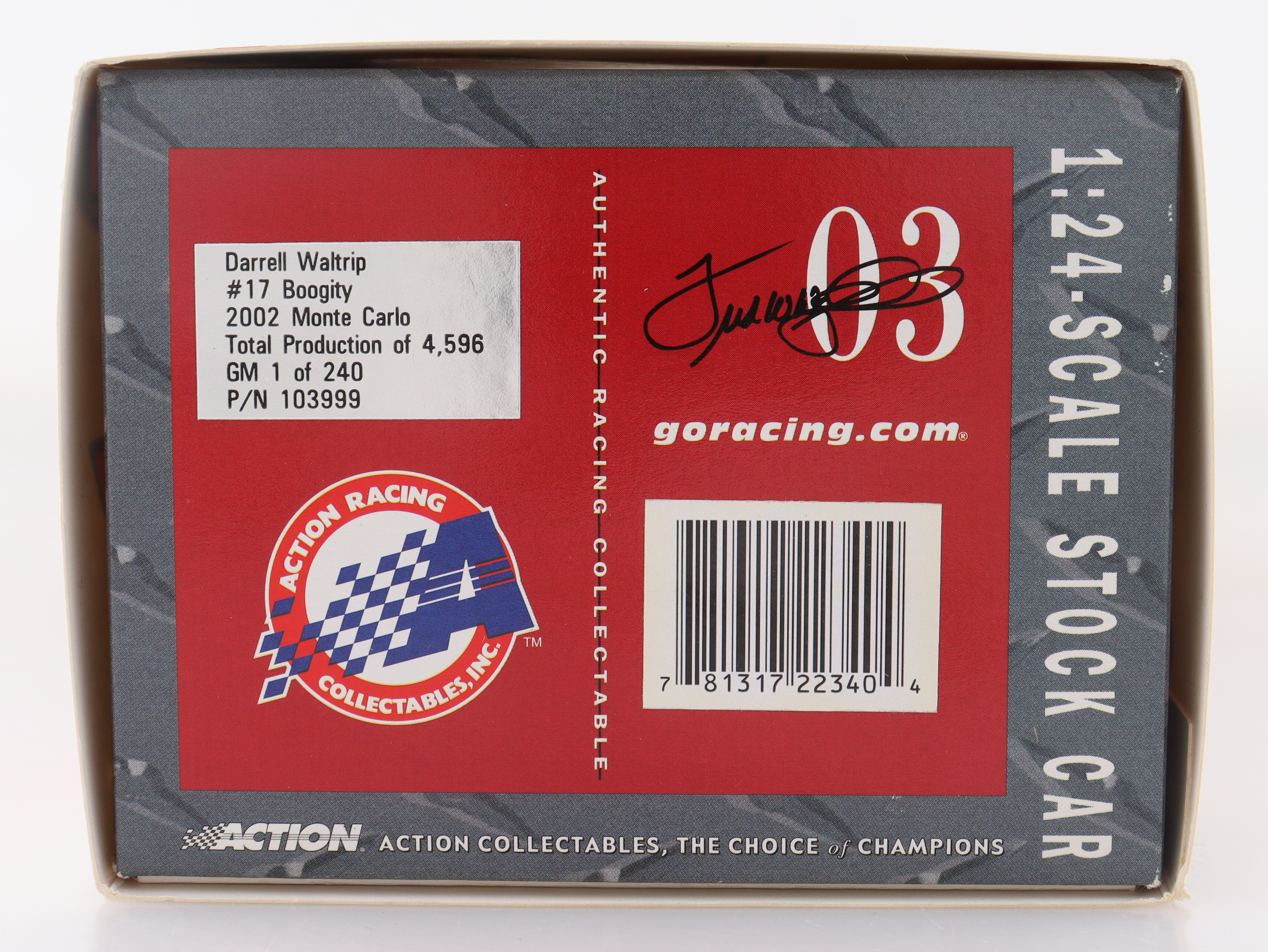 Darrell Waltrip Signed LE NASCAR #17 Boogity 2002 Monte Carlo 1:24 Diecast Car (Beckett) at PristineAuction.com Darrell Waltrip Signed LE NASCAR #17 Boogity 2002 Monte Carlo 1:24 Diecast Car (Beckett) at PristineAuction.com