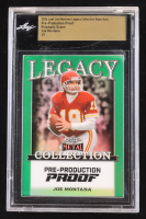 Joe Montana 2024 Leaf Joe Montana Legacy Base Auto Pre-Production Proof Prismatic Green #NNO #1/1 (Leaf Encapsulated) at PristineAuction.com