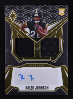 Kaleb Johnson 2025 Panini Phoenix Dual Rookie Patch Autographs #13 #002/249 RC at PristineAuction.com