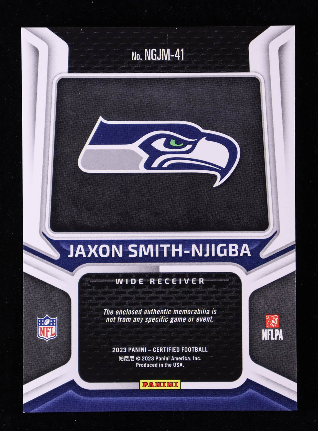 Jaxon Smith-Njigba 2023 Certified New Generation Jerseys Mirror Blue #41 RC #84/99 at PristineAuction.com Jaxon Smith-Njigba 2023 Certified New Generation Jerseys Mirror Blue #41 RC #84/99 at PristineAuction.com