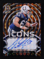 Jeff Saturday 2024 Panini Spectra Icons Autographs Neon Orange #14 #01/10 at PristineAuction.com