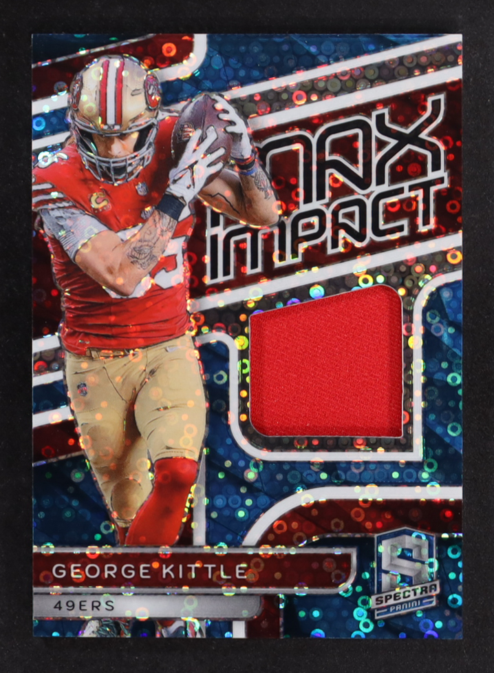 George Kittle 2024 Panini Spectra Max Impact Materials Neon Blue #23 #48/60 at PristineAuction.com George Kittle 2024 Panini Spectra Max Impact Materials Neon Blue #23 #48/60 at PristineAuction.com