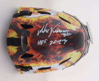 Mike Vernon Signed Flames Full-Size Goalie Mask Inscribed "HOF 2023" (Schwartz) at PristineAuction.com