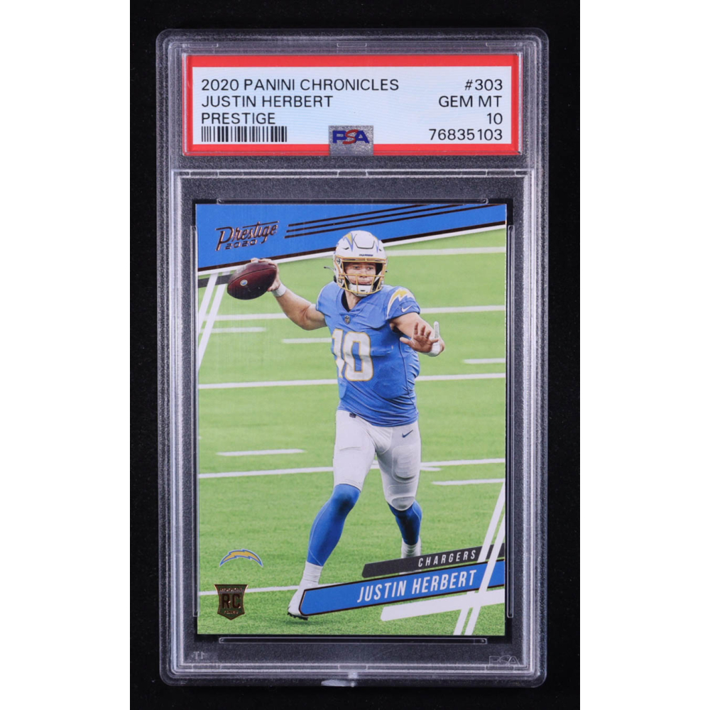 Justin Herbert 2020 Panini Chronicles Prestige #303 RC (PSA 10) at PristineAuction.com