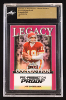 Joe Montana 2024 Leaf Joe Montana Legacy Base Auto Pre-Production Proof Prismatic Pink #NNO #1/1 (Leaf Encapsulated) at PristineAuction.com