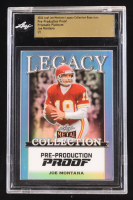 Joe Montana 2024 Leaf Joe Montana Legacy Base Auto Pre-Production Proof Prismatic Platinum #NNO #1/1 (Leaf Encapsulated) at PristineAuction.com