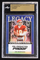 Joe Montana 2024 Leaf Joe Montana Legacy Base Auto Pre-Production Proof Prismatic Blue #NNO #1/1 (Leaf Encapsulated) at PristineAuction.com