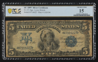 1899 United States of America $5 Five Dollar Silver Certificate Note (PCGS 15) at PristineAuction.com