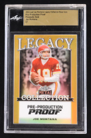 Joe Montana 2024 Leaf Joe Montana Legacy Base Auto Pre-Production Proof Prismatic Gold #NNO #1/1 (Leaf Encapsulated) at PristineAuction.com