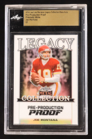 Joe Montana 2024 Leaf Joe Montana Legacy Base Auto Pre-Production Proof Prismatic White #NNO #1/1 (Leaf Encapsulated) at PristineAuction.com