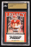Joe Montana 2024 Leaf Joe Montana Legacy Base Auto Pre-Production Proof Prismatic Red #NNO #1/1 (Leaf Encapsulated) at PristineAuction.com