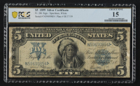 1899 United States of America $5 Five Dollar Silver Certificate Note (PCGS 15) at PristineAuction.com