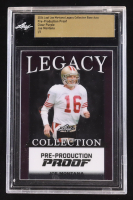 Joe Montana 2024 Leaf Joe Montana Legacy Base Auto Pre-Production Proof Clear Purple #NNO #1/1 (Leaf Encapsulated) at PristineAuction.com