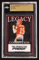 Joe Montana 2024 Leaf Joe Montana Legacy Base Auto Pre-Production Proof Clear Pink #NNO #1/1 (Leaf Encapsulated) at PristineAuction.com