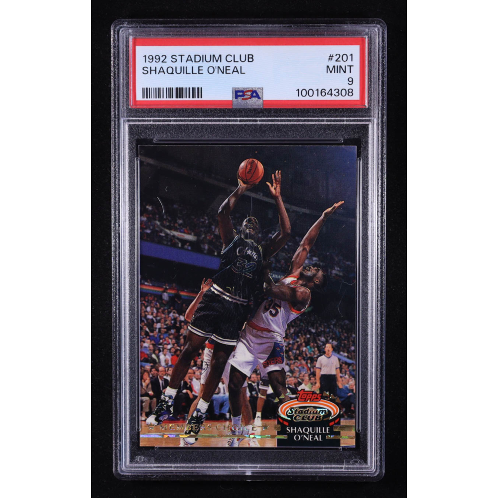 Shaquille O'Neal 1992 Topps Stadium Club Members Choice #201 RC (PSA 9) at PristineAuction.com