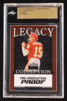 Joe Montana 2024 Leaf Joe Montana Legacy Base Auto Pre-Production Proof Clear Red #NNO #1/1 (Leaf Encapsulated) at PristineAuction.com