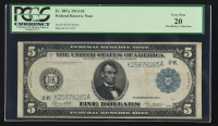 1914 United States of America $5 Five Dollar Federal Reserve Note (PCGS 20) at PristineAuction.com