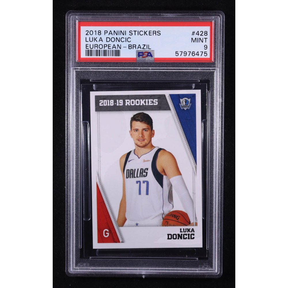 Luka Doncic 2018-19 Panini Stickers European Brazil #428 RC (PSA 9) at PristineAuction.com