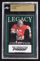 Joe Montana 2024 Leaf Joe Montana Legacy Base Auto Pre-Production Proof Clear Green #NNO #1/1 (Leaf Encapsulated) at PristineAuction.com