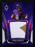 Lamar Jackson 2025 Panini Phoenix Pandora Patches Blue #1 #006/199 at PristineAuction.com