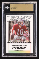 Joe Montana 2024 Leaf Joe Montana Legacy Base Auto Pre-Production Proof Prismatic White #NNO #1/1 (Leaf Encapsulated) at PristineAuction.com
